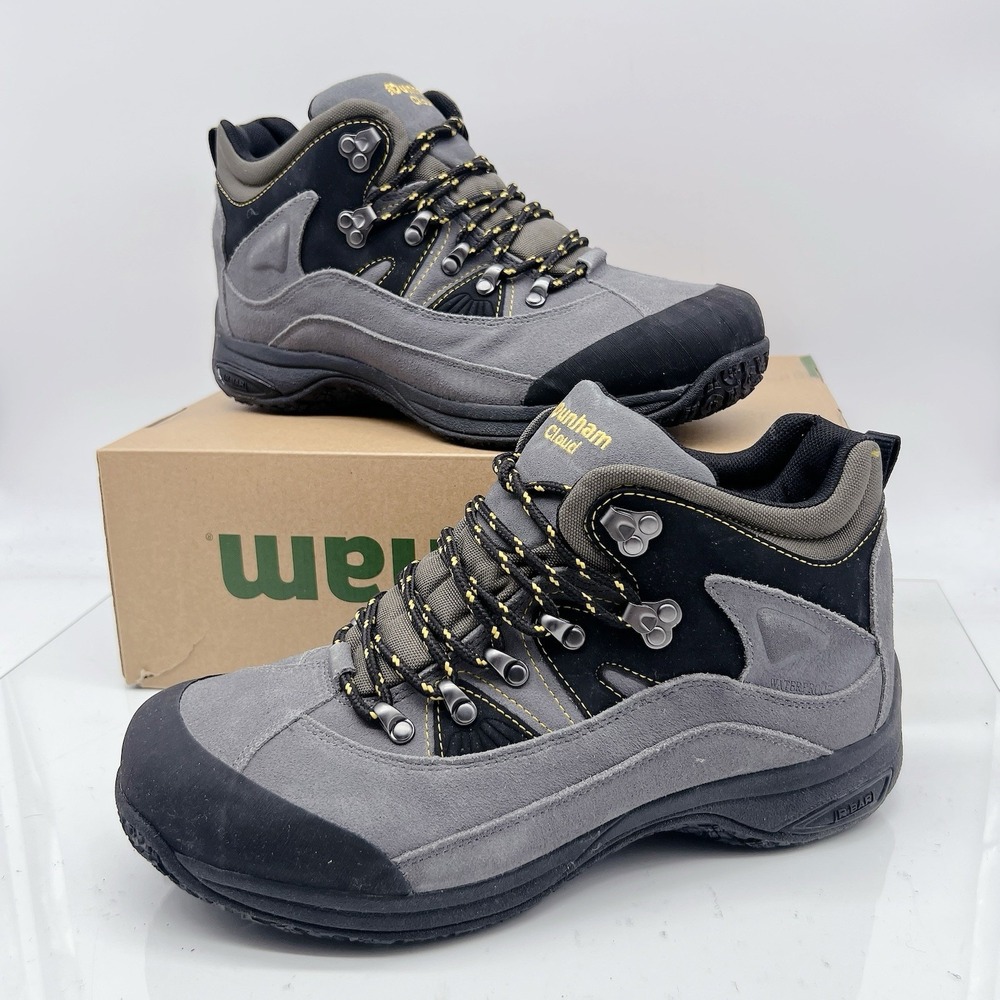Dunham Cloud Waterproof Mens Mid Hiking Boots Gray Leather US 10.5 4E Extra Wide